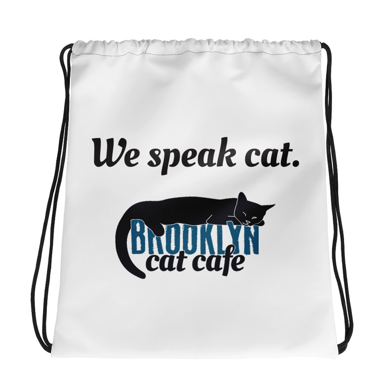 We Speak Cat Drawstring bag